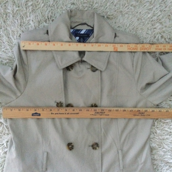 Tommy Hilfiger women’s tan trench coat Large Fall Spring - Picture 5 of 16